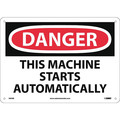 Nmc Tag, Danger This Machine Starts Autom, 10 in Height, 14 in Width, Rigid Plastic D87RB
