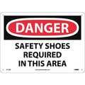 Nmc Sign, Danger Safety Shoes Req In This Are, 10 in Height, 14 in Width, Rigid Plastic D110RB