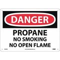 Nmc Danger Propane No Smoking No Open Flame Sign, D397RB D397RB
