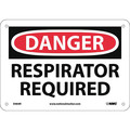 Nmc Danger Respirator Required Sign, 7 in Height, 10 in Width, Rigid Plastic D464R