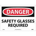 Nmc Danger Safety Glasses Required Sign, 10 in Height, 14 in Width, Pressure Sensitive Vinyl D649PB