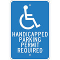 Nmc Handicapped Parking Permit Required Sign, TM84J TM84J