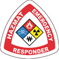 Nmc Hazmat Emergency Responder Hard Hat Label, Pk25, Language: English HH138