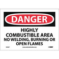 Nmc Highly Combustible Area No Welding Burni Sign, D292P D292P