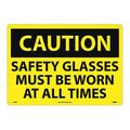 Nmc Sign, Large Frmt Caution Safty Glass Must, C598AC C598AC