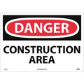 Nmc Sign, Lrg Form Dangr Construction Area, 14 in Height, 20 in Width, Pressure Sensitive Vinyl D132PC