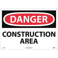 Nmc Sign, Lrg Form Dangr Construction Area, 14 in Height, 20 in Width, Rigid Plastic D132RC