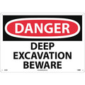 Nmc Large Format Danger Deep Excavation Beware Sign D256RC