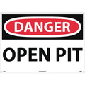 Nmc Large Format Danger Open Pit Sign, D109AD D109AD
