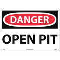 Nmc Large Format Danger Open Pit Sign, D109RC D109RC