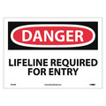Nmc Lifeline Required For Entry Sign, 10 in Height, 14 in Width, Pressure Sensitive Vinyl D575PB