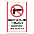 Nmc No Concealed Firearms Allowed On This Property Sign, M451P M451P