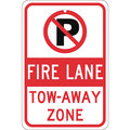 Nmc No Parking Fire Lane Tow- Away Zone Sign TM062K