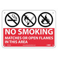 Nmc No Smoking Matches Or Open Flames In This Area Sign, M722A M722A