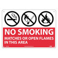 Nmc No Smoking Matches Or Open Flames In This Area Sign, M722RB M722RB