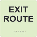 Nmc Braille Exit Sign, 8 in W, 8 in H, Glow Rigid GADA104BK