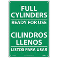 Nmc Full Cylinders Ready For Use Sign - Bilingual, M743RB M743RB