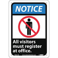 Nmc Notice All Visitors Must Register At Office Sign, NGA12R NGA12R