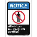 Nmc Notice All Visitors Must Register At Office Sign, NGA12P NGA12P