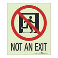 Nmc Not An Exit Sign, 5-1/2 in W, 6-1/2 in H, Glow Polyester 50F-5SN