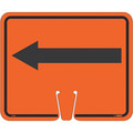 Nmc Safety Cone Left Arrow Sign, 10-3/8 in Height, 12-5/8 in Width CS4