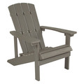 Flash Furniture Gray Charlestown Adirondack Chair, Grey Wood, 29.5 W 35 H, Polystyrene, Stainless Steel Seat JJ-C14501-LTG-GG