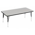 Correll Rectangle Adjustable Height Activity Kids School Table, 30" X 60" X 19" to 29", Gray Granite AM3060-REC-15