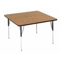 Correll Square Adjustable Height Activity Kids School Table, 36" W X 36" L X 19" to 29" H, Walnut A3636-SQ-01