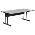 Correll Rectangle Computer or Training Desk Height Work Station, 24" X 48" X 29", Melamine Laminate Top WS2448M-15