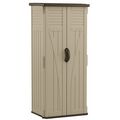 Suncast 22 cu ft Resin Vertical Shed, Sand/Mustang, 2 Swing Doors BMS2000