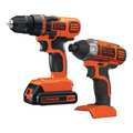 Black & Decker 20V MAX* Lithium Ion Drill/Driver + Impact Combo Kit BD2KITCDDI