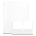 Roaring Spring Case of White Pocket Folders w/Prongs, 11.75"x9.5", Twin Pockets hold 25 sheets ea, 11 pt tag board 54122cs