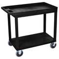 Luxor Cart, 1 Tub 1 Flat Shelf, 18"x32", High Density Polyethylene (Shelf)/Polyvinyl Chloride (Leg), 500 lb EC12HD-B