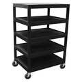 Luxor Utility Cart, Five Flat Shelf, Injection Molded Thermoplastic Resin, 5 Shelves, 300 lb BC55-B