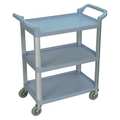 Luxor Polypropylene (Shelf)/Aluminum (Upright) Serving Cart, (3) Shelves, 3 Shelves, 200 lb SC12-G