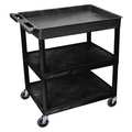 Luxor High Density Polyethylene (Shelf), Polyvinyl Chloride (Leg) Tub Cart, (3) Shelves, L, 3 Shelves TC122-B