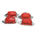 Roadpro LED Clearance/Marker Lights, Red, 1.75x1 RP-1445R/4P