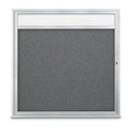 United Visual Products Corkboard, Hdr, Fbrc, 1 Dr, Satin/Gry, 48x48" UV303H5-SATIN-MEDGRY