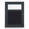 United Visual Products Corkboard, Header, Blk, Rubber, 1 Dr, 18x24" UV329-BLACK-RUBBER