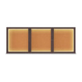 United Visual Products Corkboard, Lighted, Cork, 3 Door, 96 x 36" UV306ILED5-BRONZE-CORK
