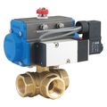 Bonomi Pneumatic, Double Acting Brass, 3-Way T 8P0129-C1-1