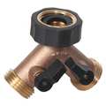 Midwest Control Hose Splitter, Brass Garden, 3/4" GHT G-GHC2