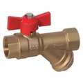 Midwest Control Y-Strainer/Shut Off Valve, Combo, 1/2"FPT BVY-50
