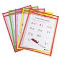 C-Line Products Reusable Dry Erase Pocket 9x12", Assorted Colors, PK10 40810