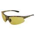 Erb Safety Safety Glasses, Camo Frame, Amber, Amber Scratch-Resistant 18616