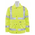 Erb Safety Rain Coat, Reflective Trim, Hi-Viz, Lime, M 61480