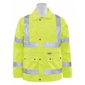 Erb Safety Rain Coat, Reflective Trim, Hi-Viz, Lime, L 61481