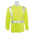 Erb Safety Birdseye T-shirt, Long Slv, HiViz, Lime, L 64002