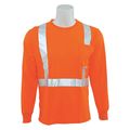 Erb Safety Birdseye Tshirt, Lng Slv, HiViz, Orange, 3XL 64013