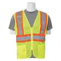 Erb Safety Vest, Hi-Viz, Lime, Contrasting Trim, XL 61817